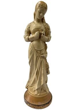Alexander Backer Chalkware Farm Girl Statue Figurine Mid Century Modern Marwal